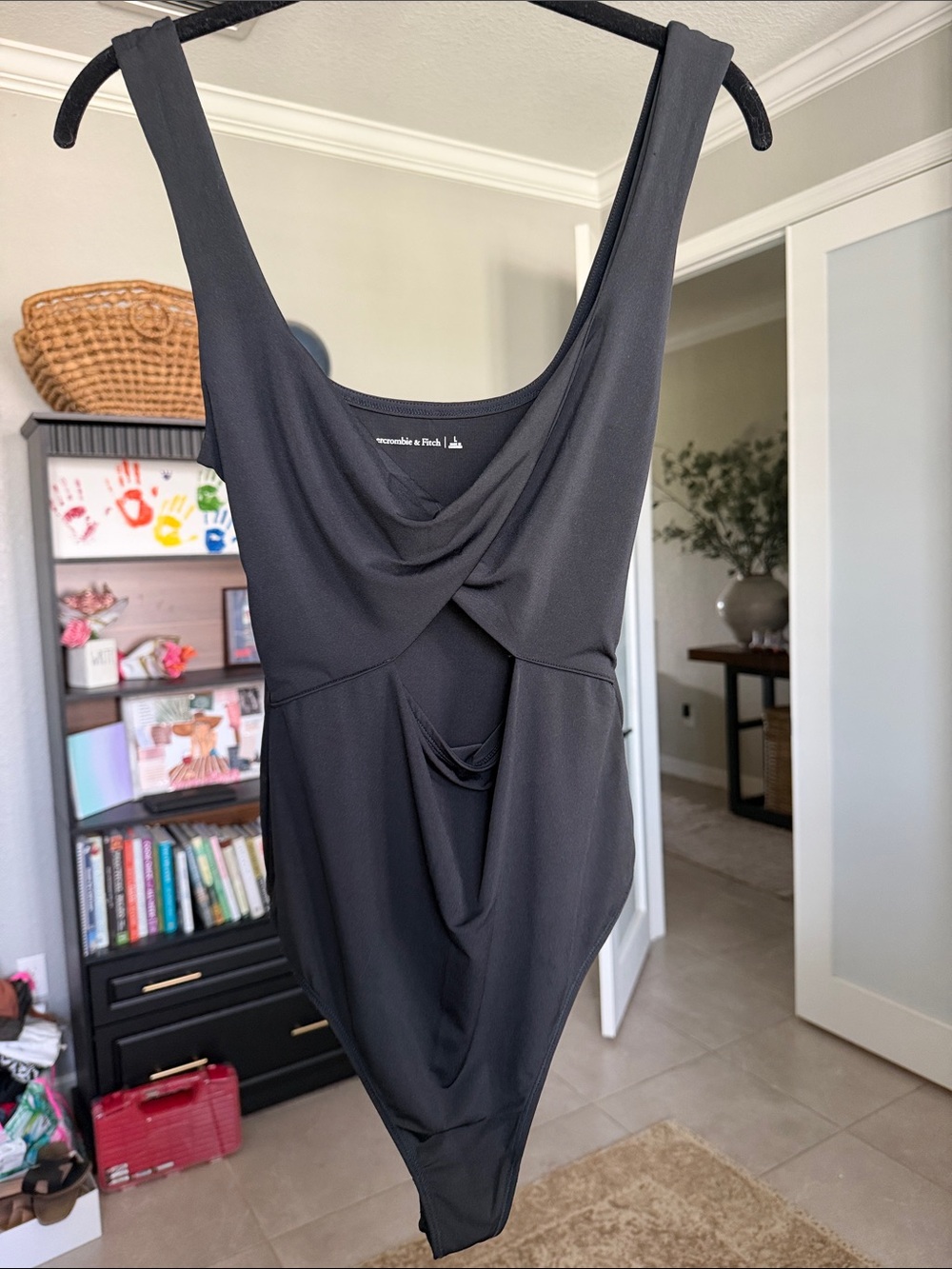 Abercrombie & Fitch Black Draped Bodysuit